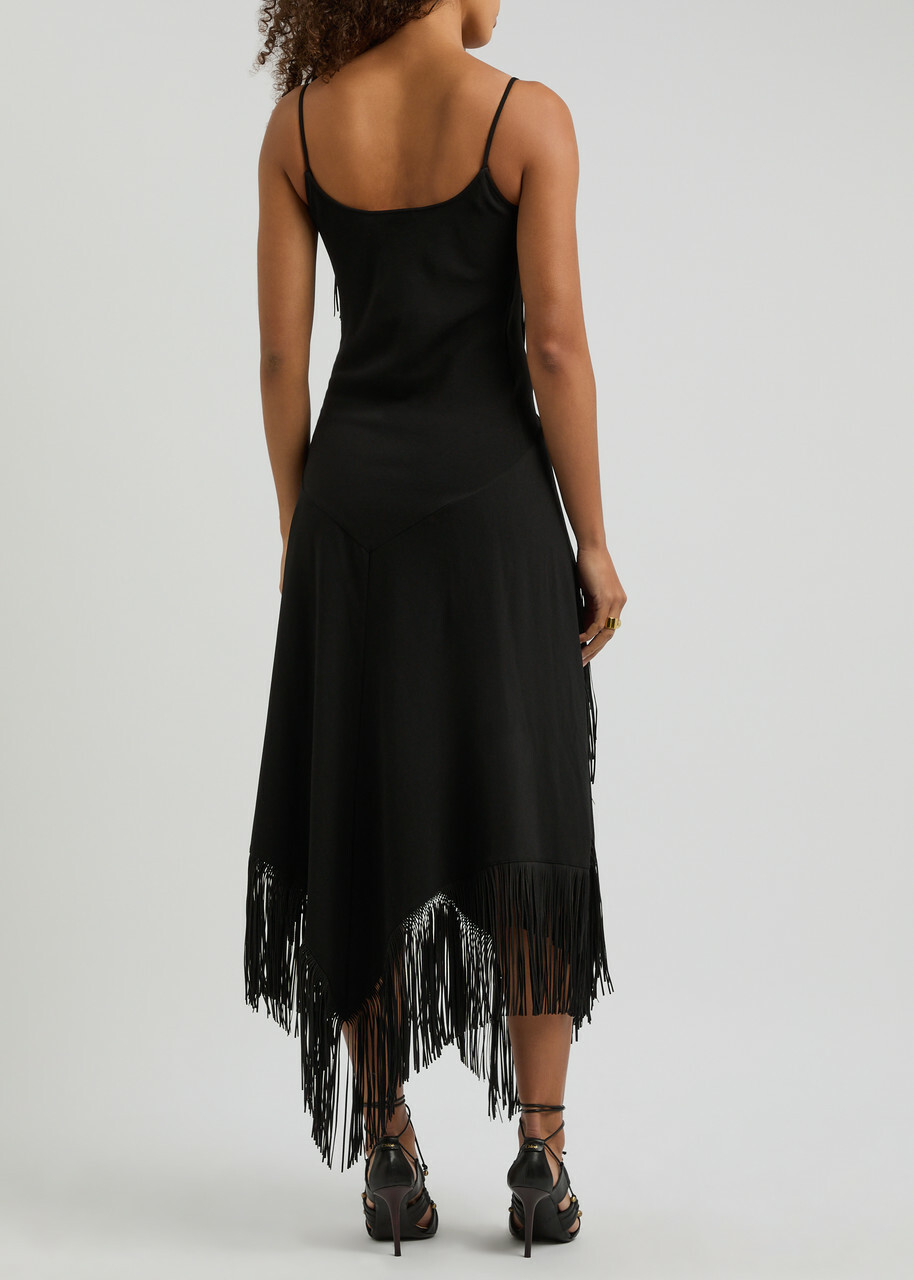 knee length dresses for ladies Fringe Midi Dress