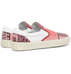 AMIRI - Leather-Trimmed Bandana-Print Canvas Slip-On Sneakers - Orange