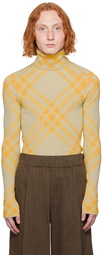 Burberry Yellow & Beige Check Turtleneck