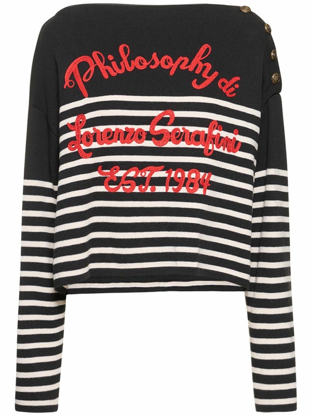 Photo: PHILOSOPHY DI LORENZO SERAFINI Cotton & Wool Logo Sweater