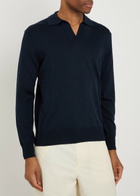 Aurélien Wool Polo Shirt Navy