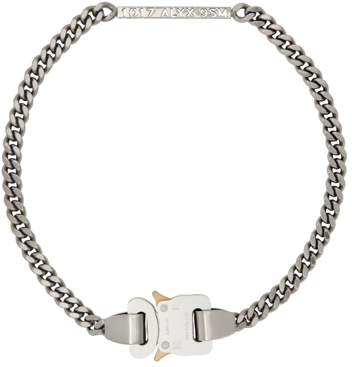 Photo: 1017 ALYX 9SM Silver Chain Logo Buckle Necklace