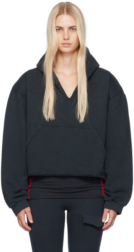Photo: GREG ROSS SSENSE Exclusive Black V-Neck Hoodie