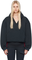 GREG ROSS SSENSE Exclusive Black V-Neck Hoodie