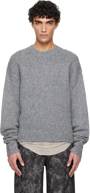 Photo: HELIOT EMIL Gray Roan Alpaca Knit Sweater