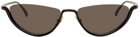 Bottega Veneta Black Metal Cat-Eye Sunglasses