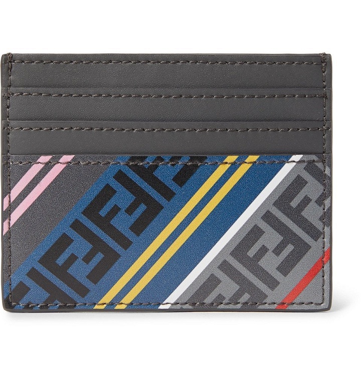 Photo: Fendi - Logo-Print Leather Cardholder - Men - Gray