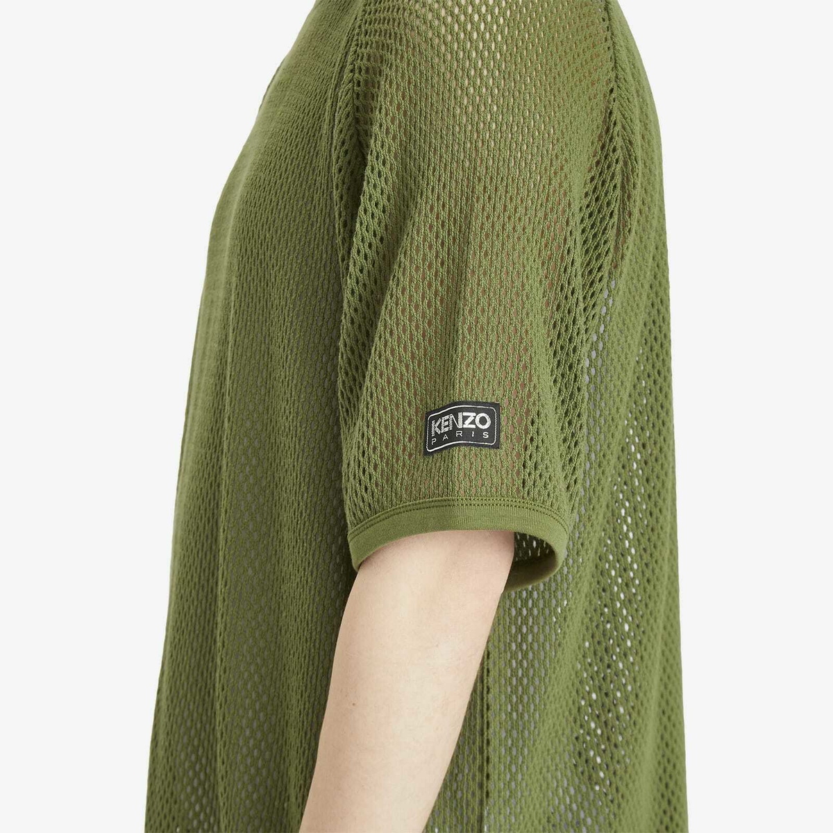 Kenzo Men's Mesh Oversized T-Shirt in Khaki Kenzo