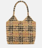 Burberry Burberry Check Large raffia tote bag