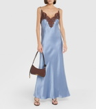 SIR Lace-trimmed silk maxi dress