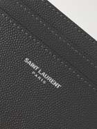 SAINT LAURENT - Logo-Print Pebble-Grain Leather Cardholder