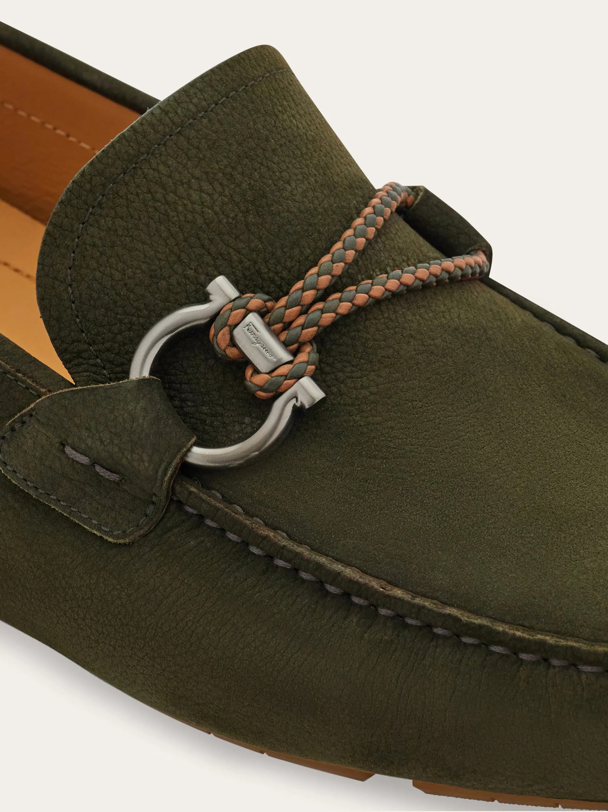 Ferragamo Mens Gancini ornament driver in Green