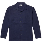 Pilgrim Surf Supply - Vincent Camp-Collar Textured-Linen Shirt - Blue