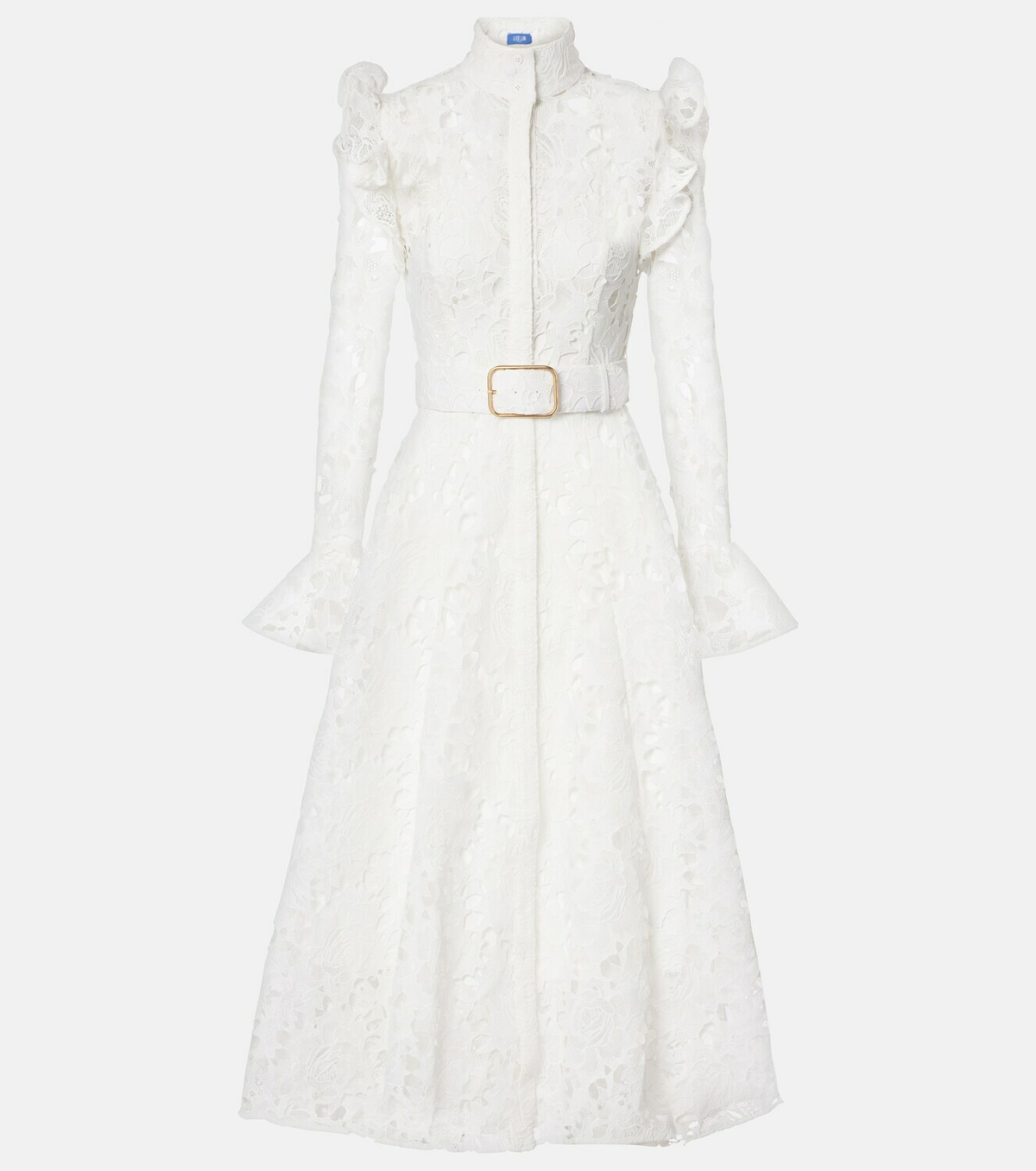 Leo Lin Aliyah belted lace midi dress