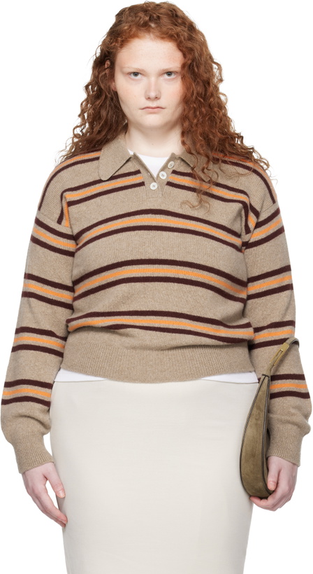 Photo: &Daughter Beige Edie Stripe Polo