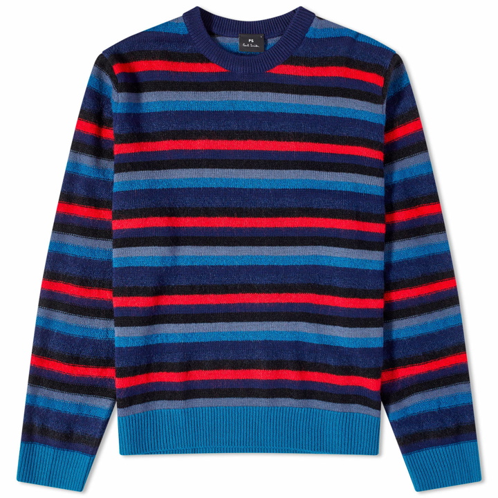 Photo: Paul Smith Men's Stripe Crew Knit in Blue