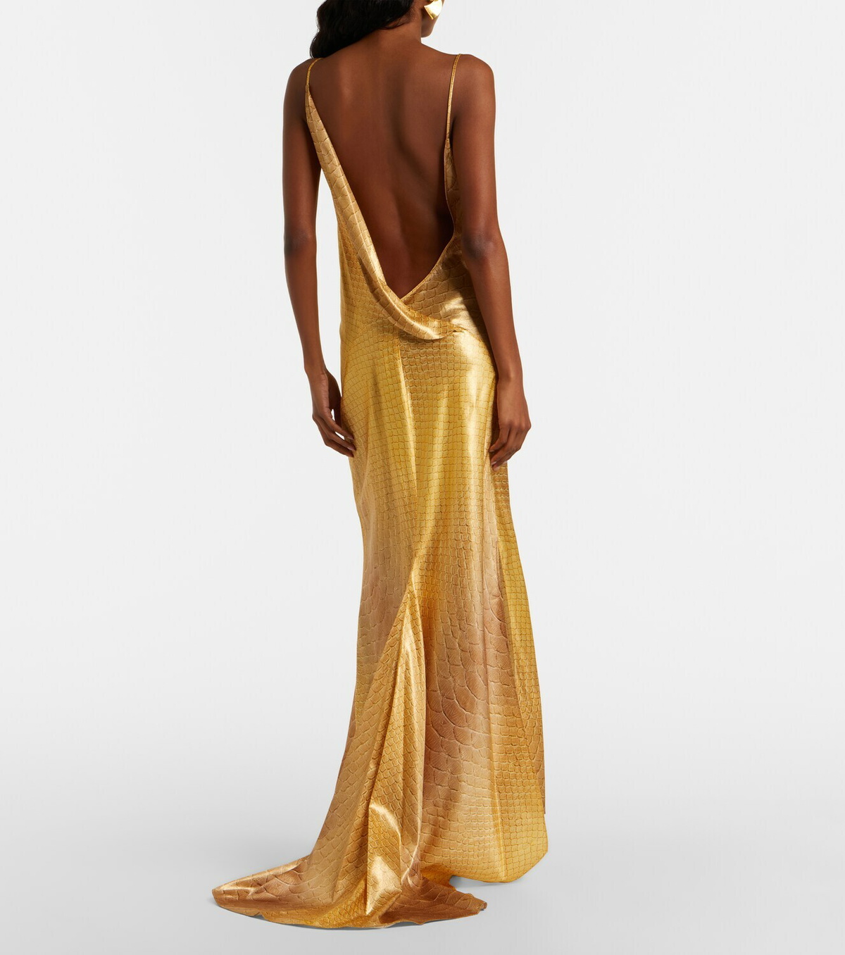 Roberto Cavalli Snake-print silk gown