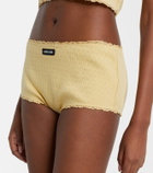 Miu Miu Pointelle cotton micro shorts