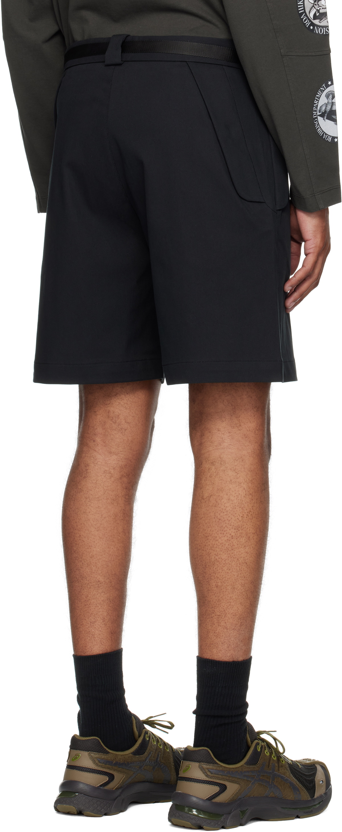 ROA Black Buckle Chino Shorts