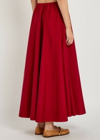 Staud Milano Stretch-cotton Maxi Skirt Red