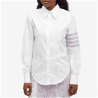 Thom Browne Women's 4 Bar Poplin Shirt in White