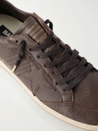 Golden Goose - Ball Star Distressed Leather Sneakers - Brown