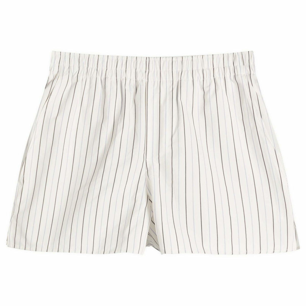 AMI Paris Women's Elasticated Shorts in Off White/Blue