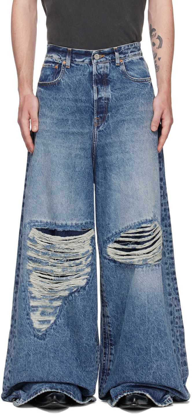 VETEMENTS Blue Distressed Jeans Vetements