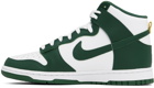 Nike White & Green Dunk High Retro Sneakers