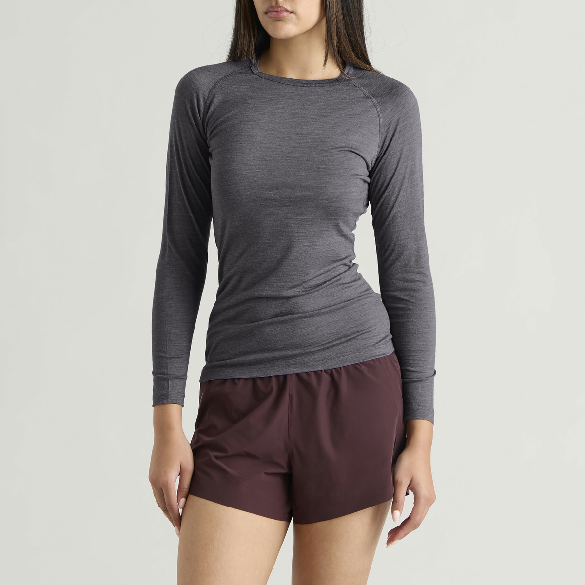 SOAR Women's Long Sleeve Merino Silk Base Layer in Grey