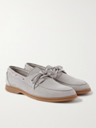 Brunello Cucinelli - Suede Boat Shoes - Gray