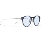 Oliver Peoples - Eldon Round-Frame Tortoiseshell Acetate and Gold-Tone Titanium Sunglasses - Blue