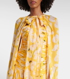 Carolina Herrera Gathered caped silk gown