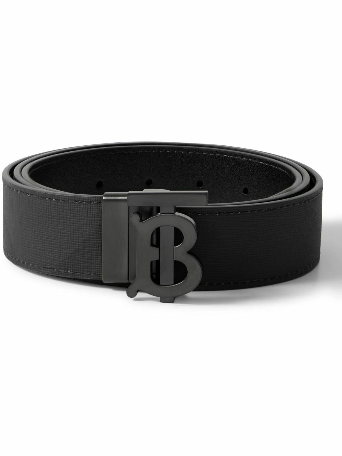 Burberry Men's Tb-buckle Check Faux-Leather Belt