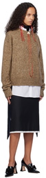 AO Yes Brown One Button Sweater