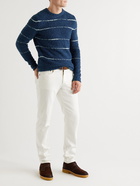 Officine Generale - Marco Striped Cotton-Blend Bouclé Sweater - Blue