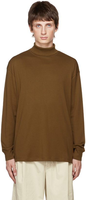 Photo: LEMAIRE Brown Cotton Turtleneck