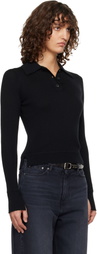mfpen Black Partial Placket Polo