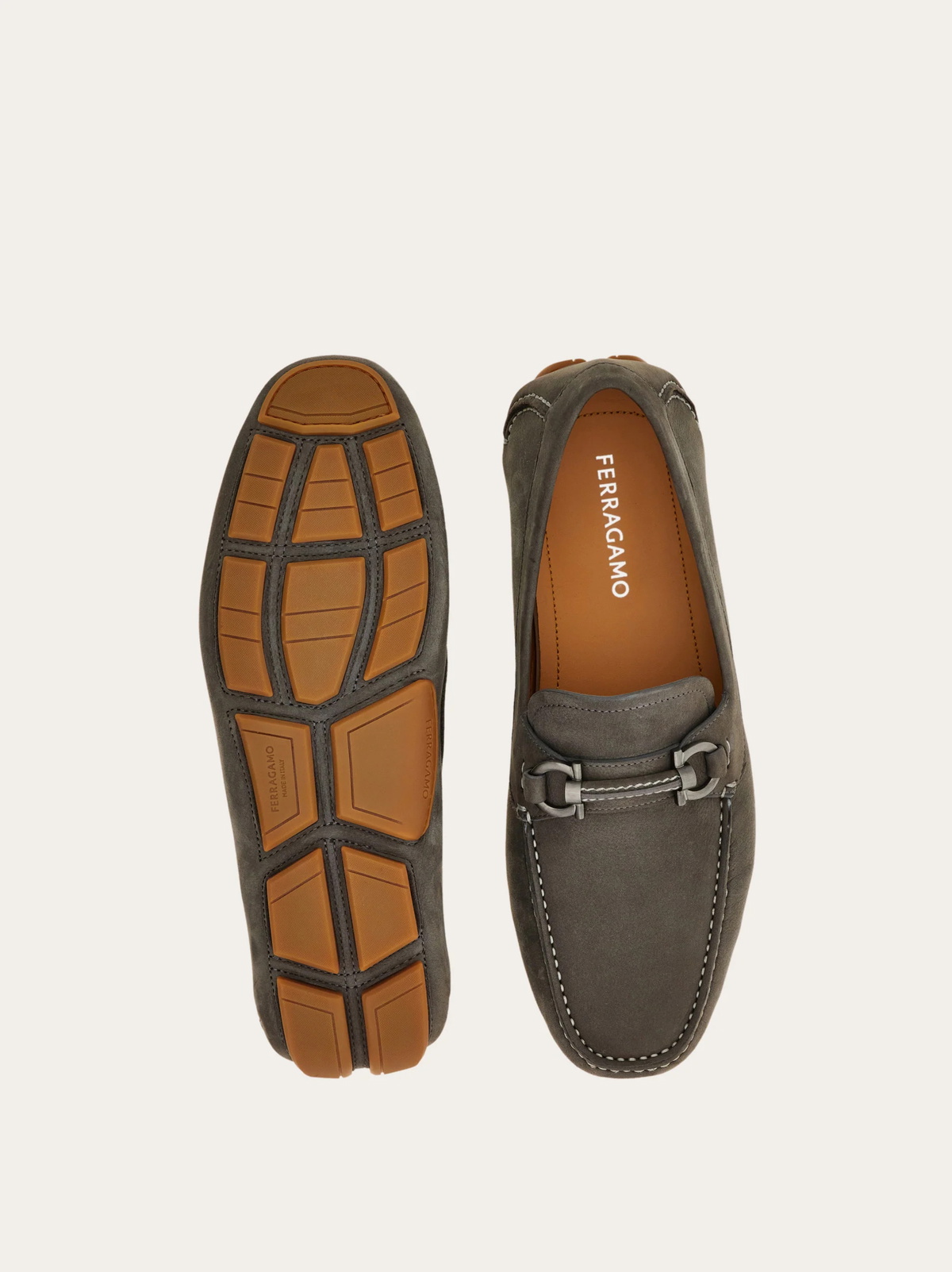 Ferragamo Mens Gancini ornament driver in Grey