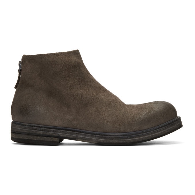 Photo: Marsell Grey Suede Zucca Zeppa Tronchetto Boots