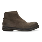Marsell Grey Suede Zucca Zeppa Tronchetto Boots