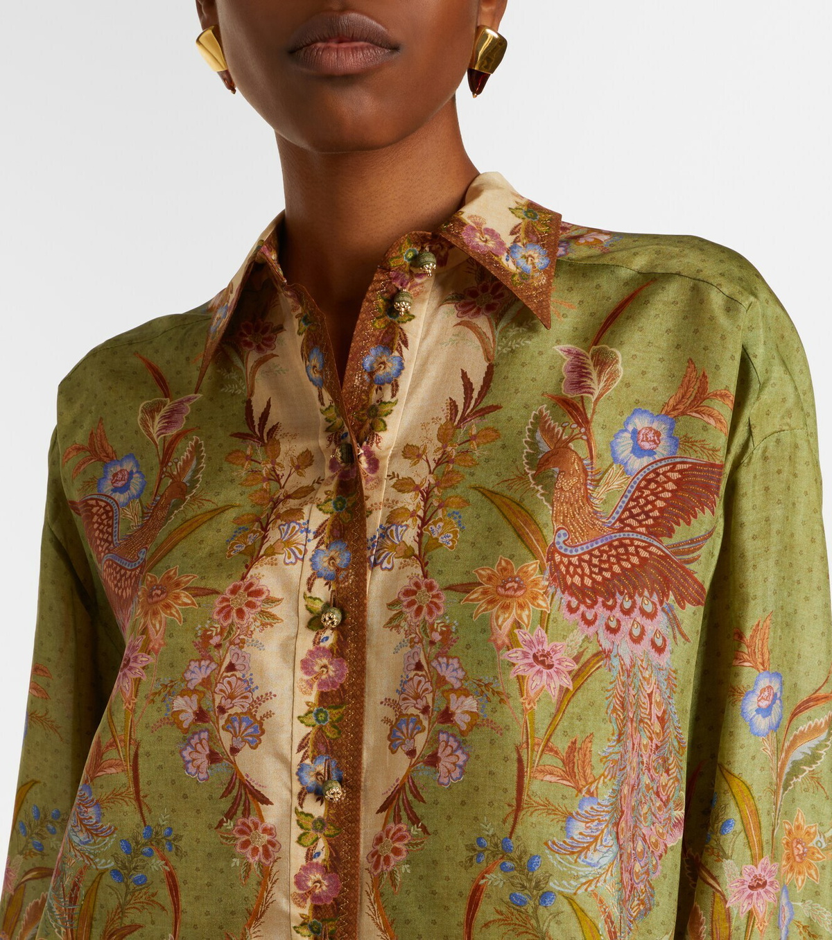 Zimmermann Indra printed silk shirt
