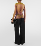 Jean Paul Gaultier Striped mesh top