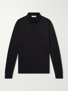 Mr P. - Silk and Cotton-Blend Polo Shirt - Black