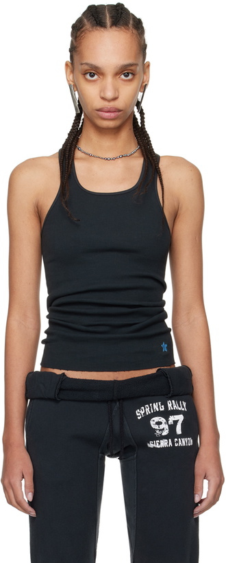 Photo: GREG ROSS Black Raw Edge Tank Top