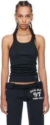 GREG ROSS Black Raw Edge Tank Top