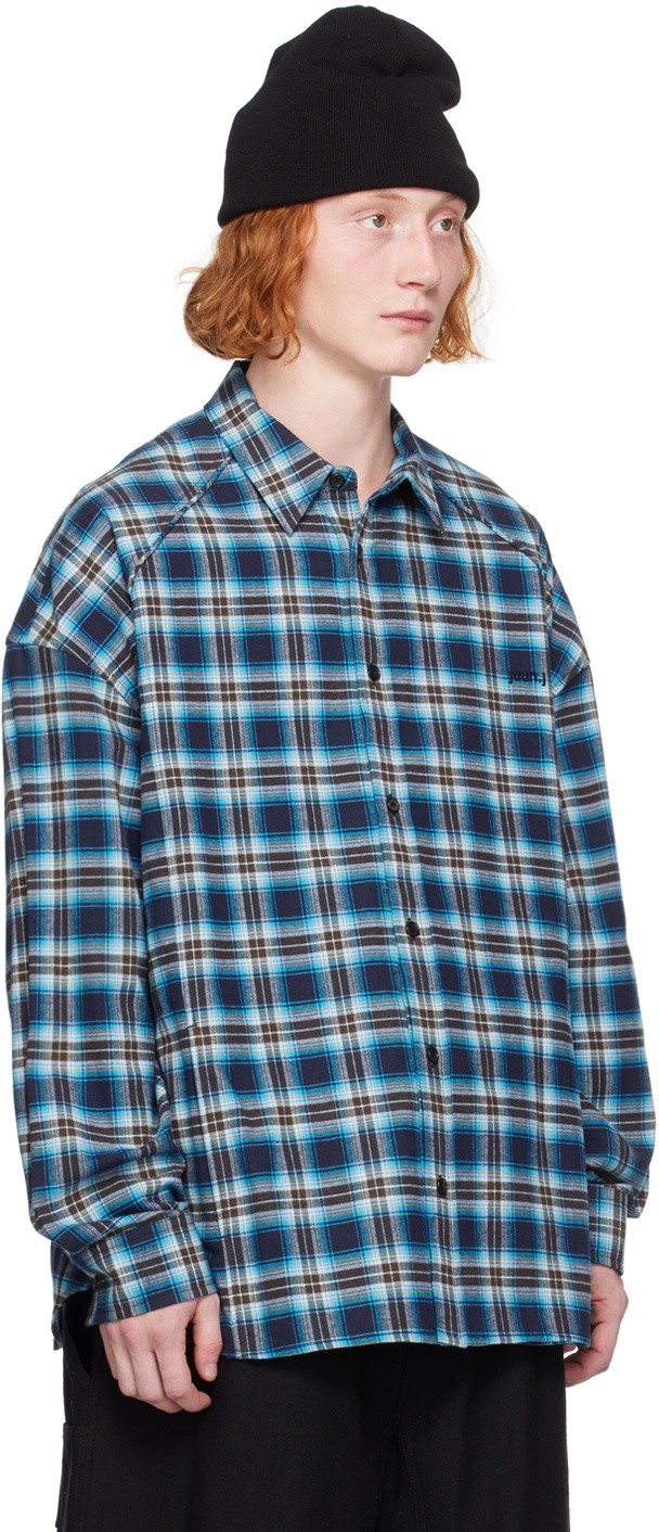 Juun.J Blue Check Shirt