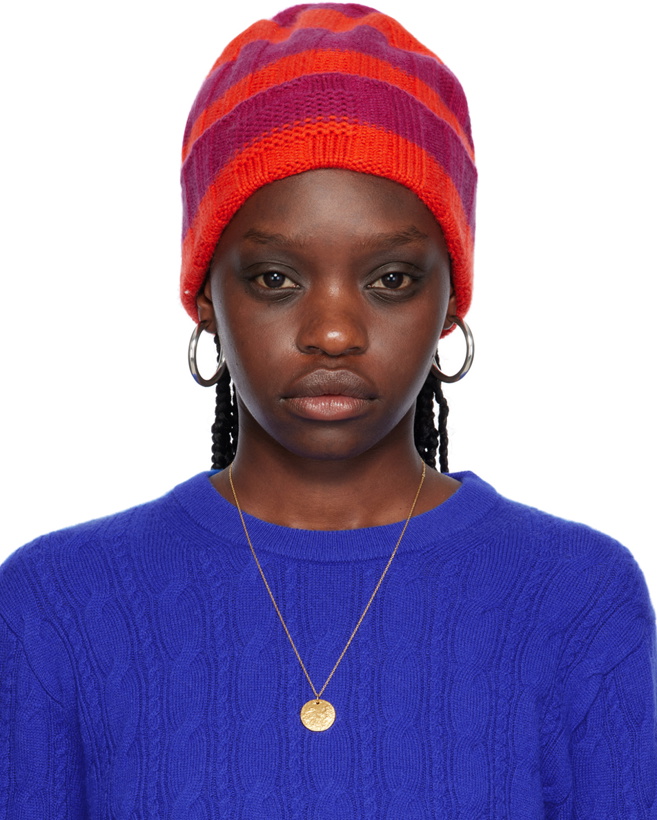 Photo: Guest in Residence Red & Pink 'The Rib Stripe' Beanie