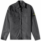 Stone Island Men's Supima Cotton Twill Stretch-TC Zip Shirt Jacket in Charcoal