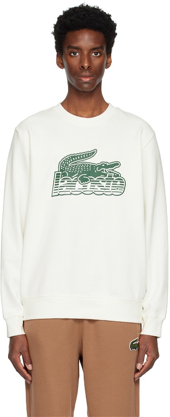 Photo: Lacoste White Printed Sweatshirt
